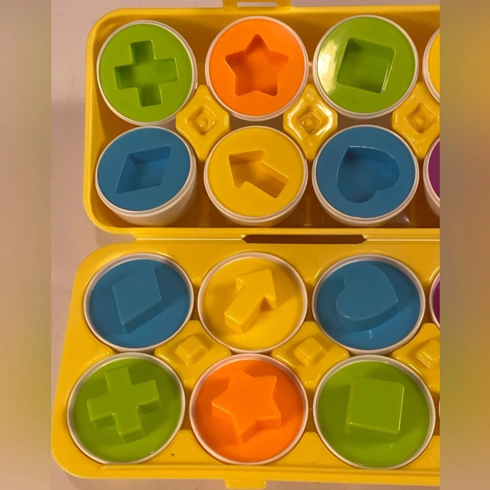 Vintage Find & Match shapes Matching Easter Eggs 12 Colorful Matching Egg